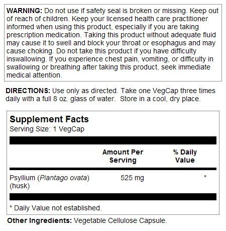 Solaray Psyllium Husk 525mg 100 Capsule