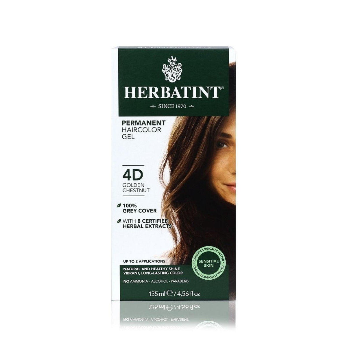 Herbatint 4D-Golden Chestnut-Permanent Hair Color Gel 4.56 fl oz Liquid