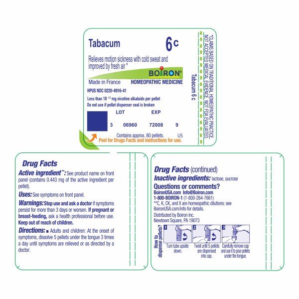 Boiron Tabacum 6C Homeopathic Single Medicine For Digestive 1 Tube Pellet