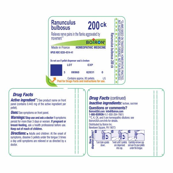 Boiron Ranunculus Bulbosus 200CK Homeopathic Single Medicine For Pain 80 Pellet