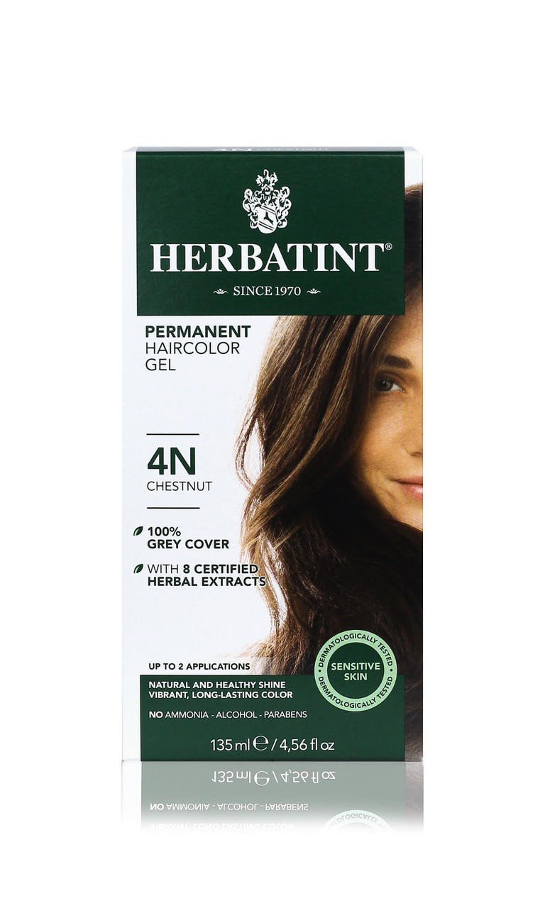 Herbatint 4N-Chestnut-Permanent Hair Color Gel 4.56 fl oz Liquid