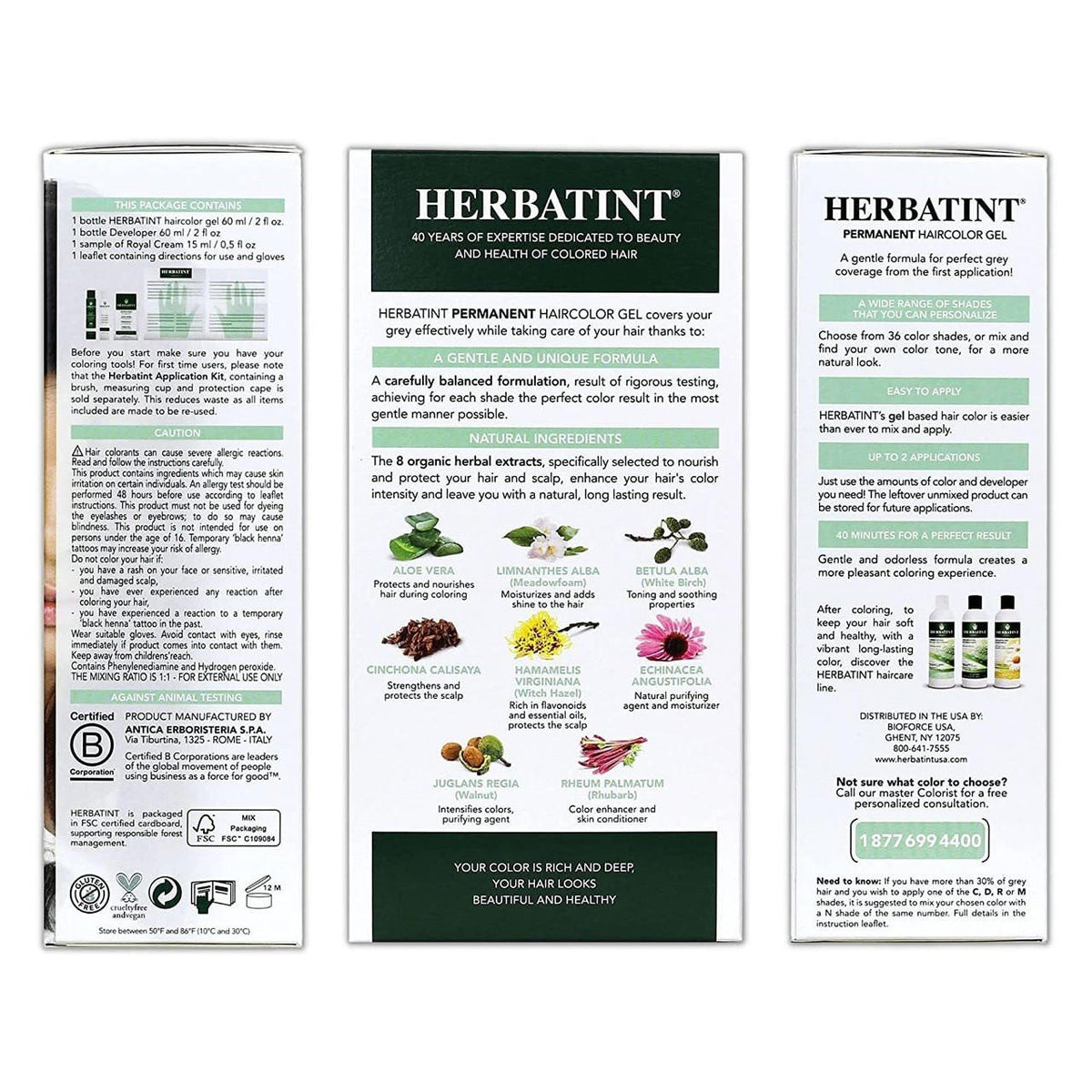 Herbatint 4R-Copper Chestnut-Permanent Hair Color Gel 4.56 fl oz Liquid