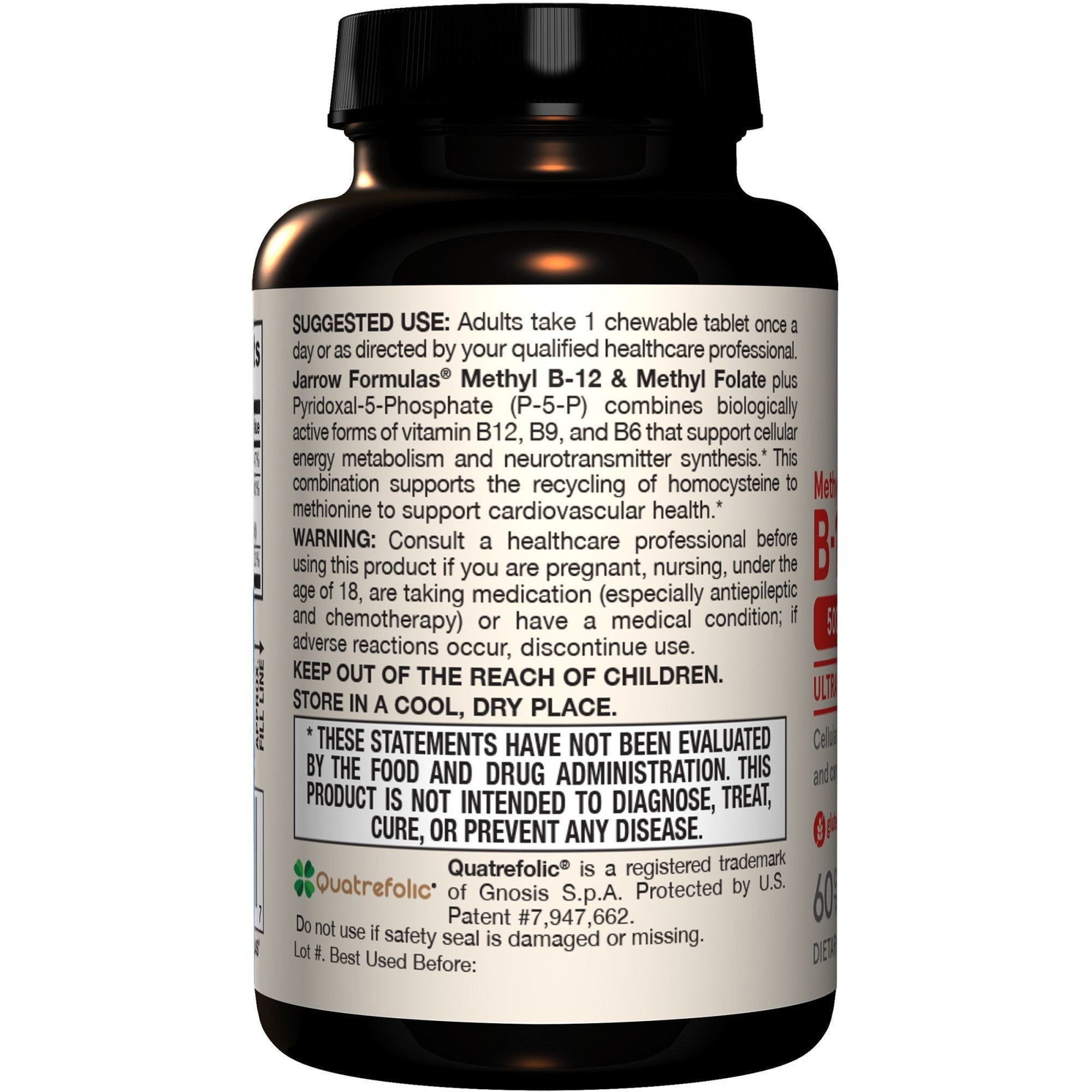 Jarrow Formulas Methyl B-12 & Methyl Folate Cherry 60 Tablet - VitaminLife