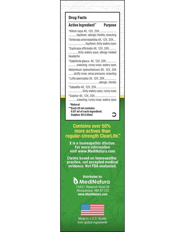 MediNatura Clearlife Extra Strength Allergy Nasal Spray 20 ml Liquid