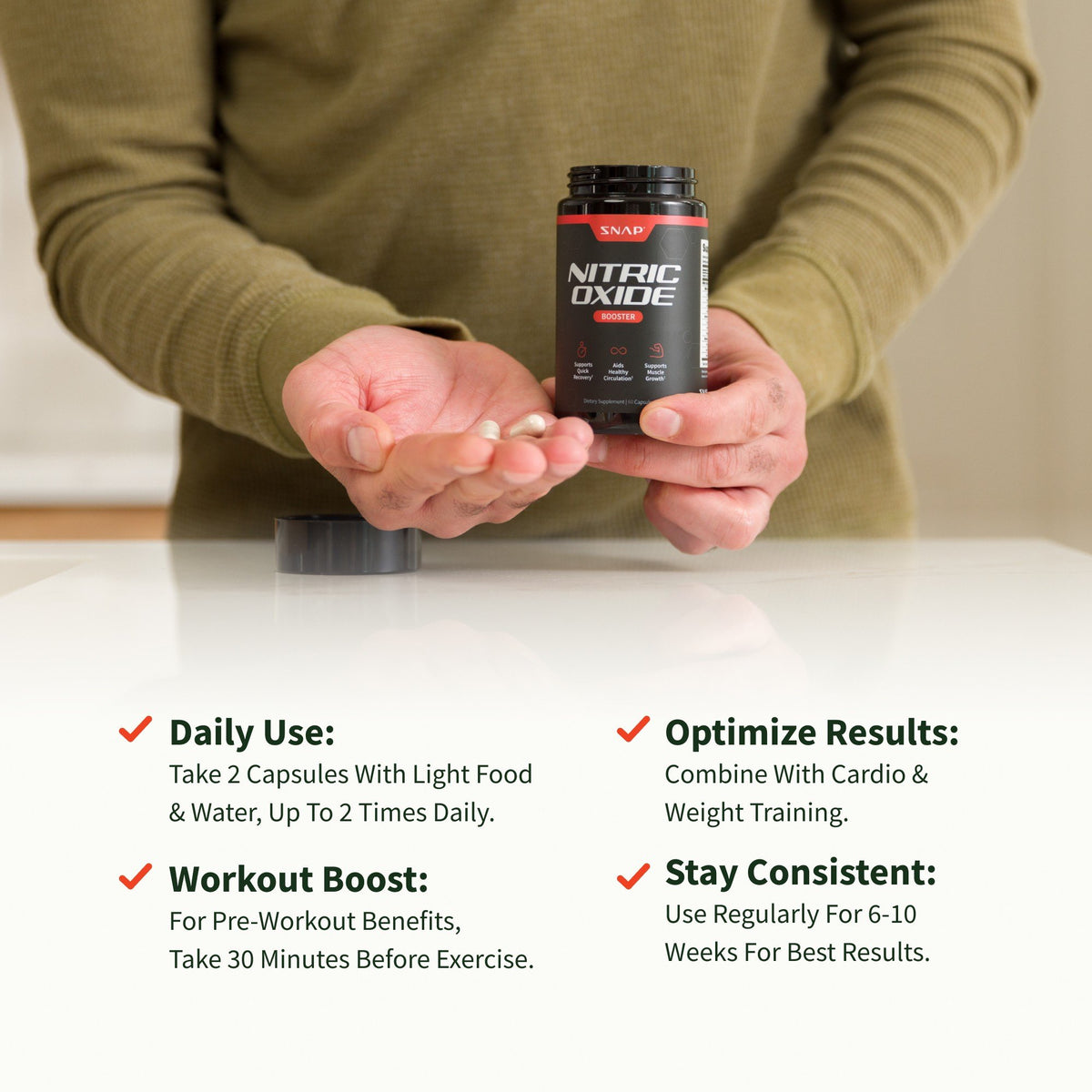 Snap Supplements Nitric Oxide Booster 60 Capsule