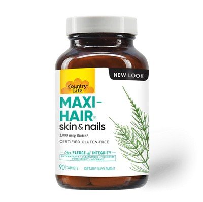 Country Life Maxi-Hair-Skin & Nails-2,000 mcg of Biotin 90 Tablet