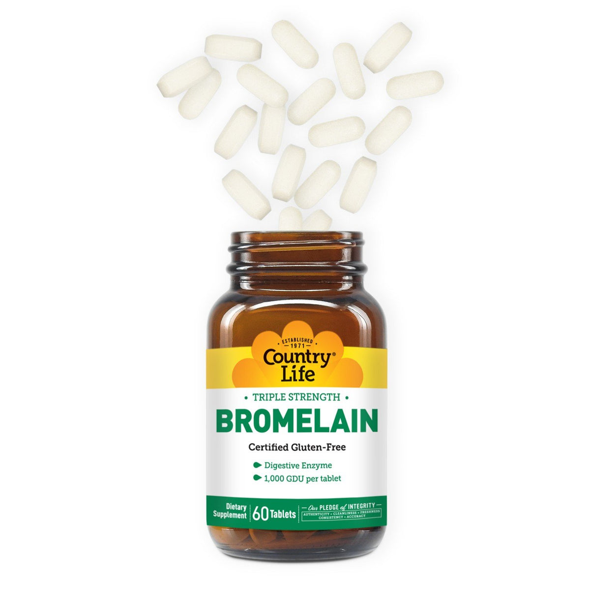 Country Life Bromelain 500mg, 2000 GUD/g 60 Tablet