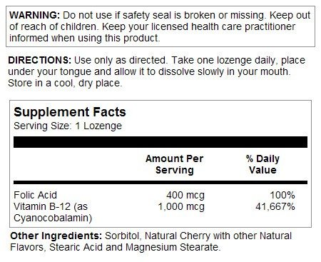Solaray Vitamin B-12 1000mcg 90 Lozenge