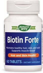 Biotin Forte | Natures Way | Hair Health | Skin Health | Nail Health | Dietary Supplement | 60 Tablets | VitaminLife