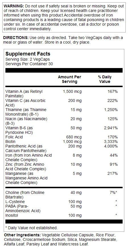 Solaray Hair Nutrients 60 VegCaps