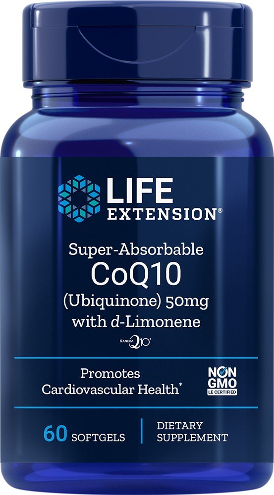 Life Extension Super Absorbable CoQ10 50 mg w/d-Limonene 60 Softgel