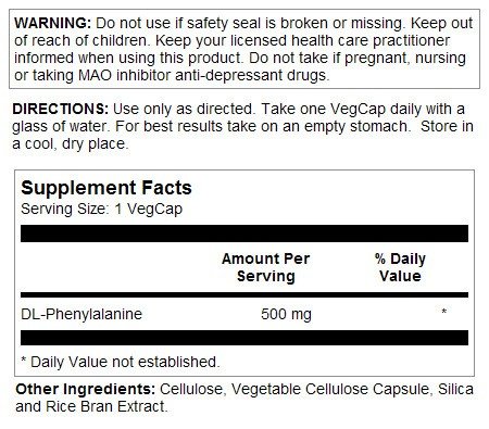 Solaray DL-Phenylalanine 500mg 60 VegCaps