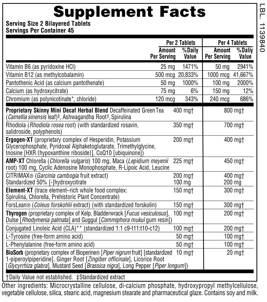 Nature's Plus Ultra Skinny Mini Caffeine Free Bilayered 90 Tablet