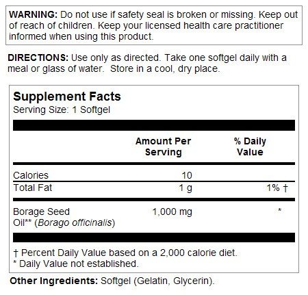 Solaray Borage Seed Oil GLA 240mg 50 Softgel