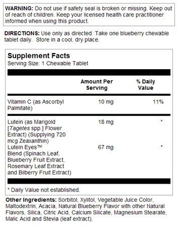 Solaray Lutein Eyes Blueberry 30 Chewable