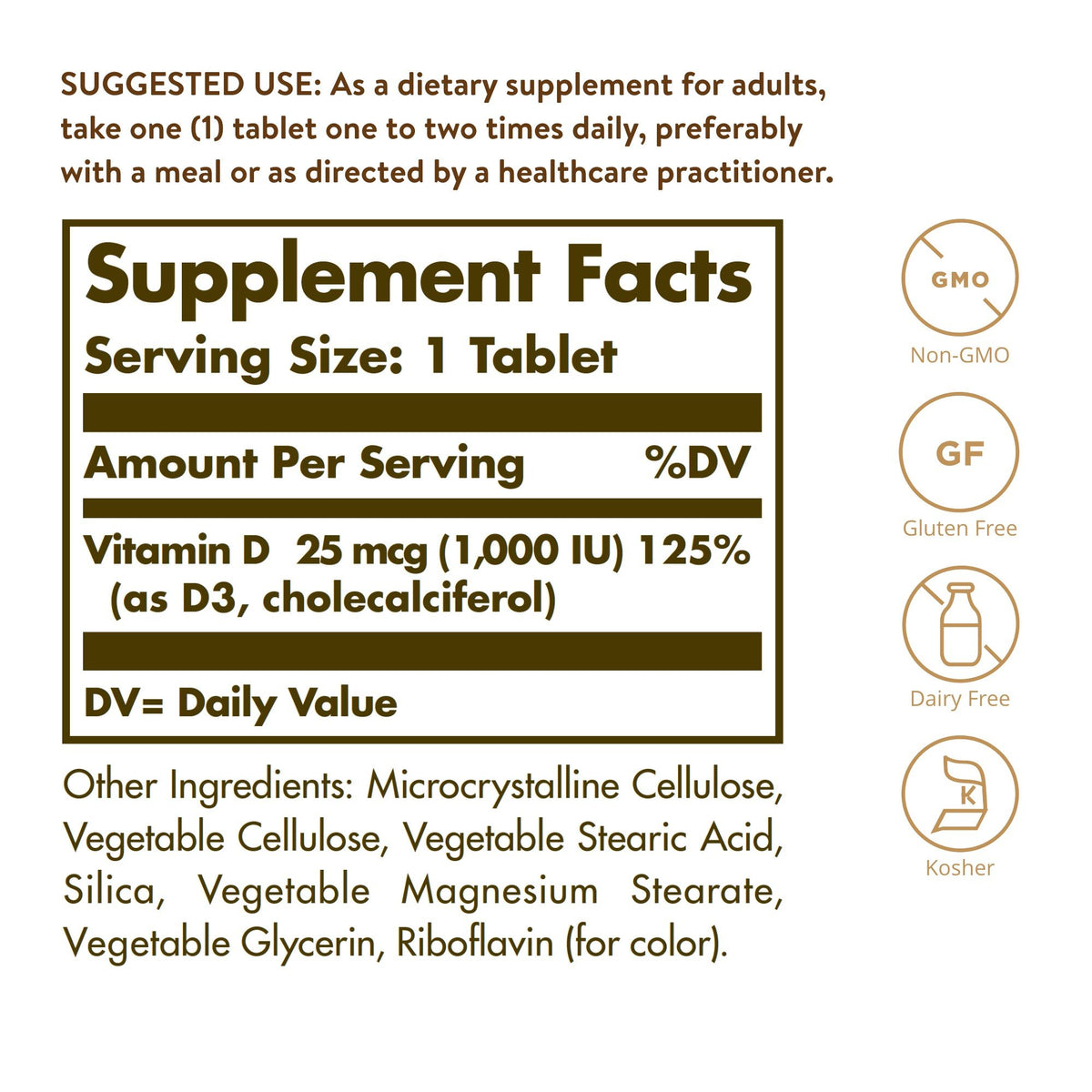 Solgar Vitamin D3 1000 IU 90 Tablet