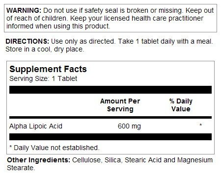 Kal Alpha Lipoic Acid 600mg SR 60 Tablet