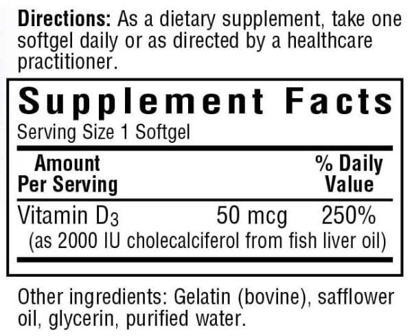 Bluebonnet Vitamin D3 2000 250 Softgel