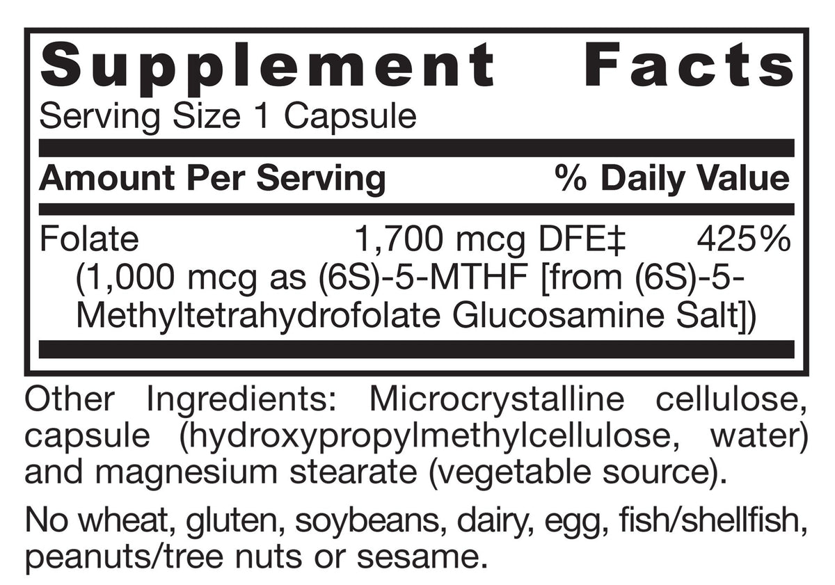 Jarrow Formulas Methyl Folate 1000mcg 100 Capsule