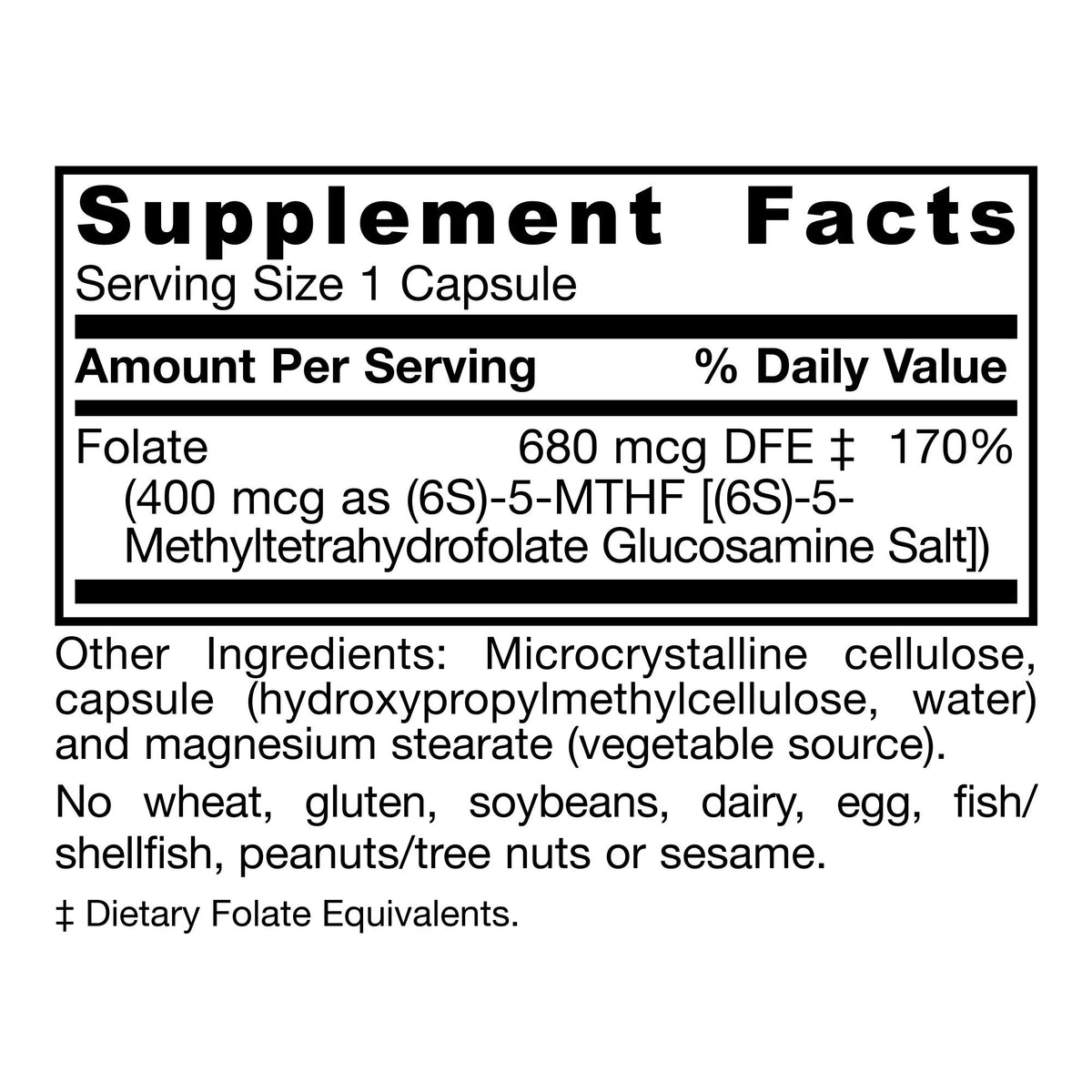 Jarrow Formulas Methyl Folate 400mcg 60 VegCap