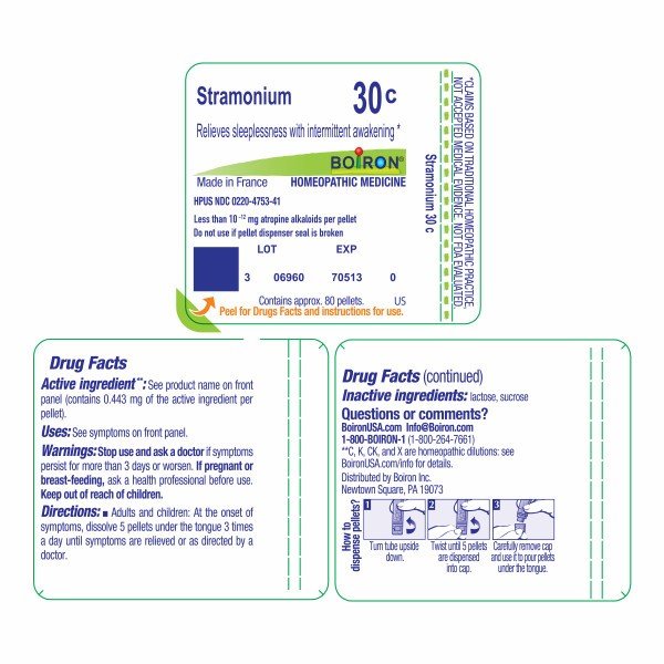 Boiron Stramonium 30C Homeopathic Single Medicine For Stress &amp; Sleep 80 Pellet