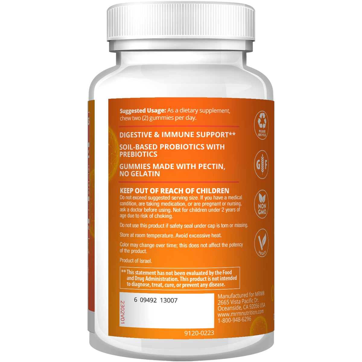 MRM (Metabolic Response Modifiers) Probiotic 60ct (2 Billion CFU) 60 Gummy