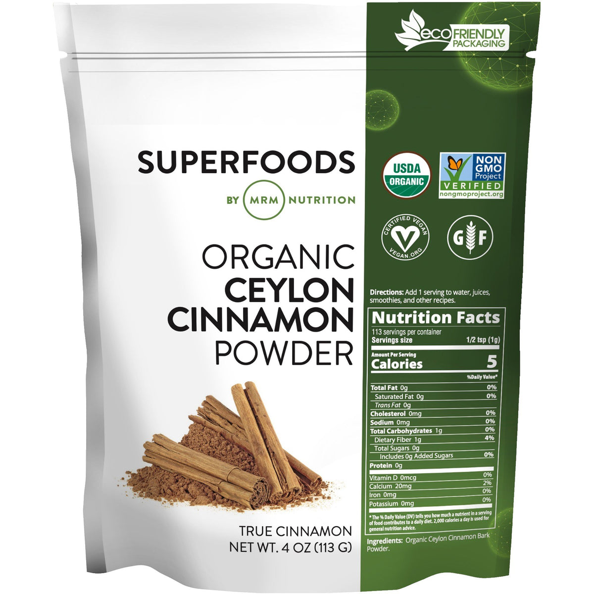 MRM (Metabolic Response Modifiers) Super Foods - Organic Ceylon Cinnamon Powder 4 oz Powder