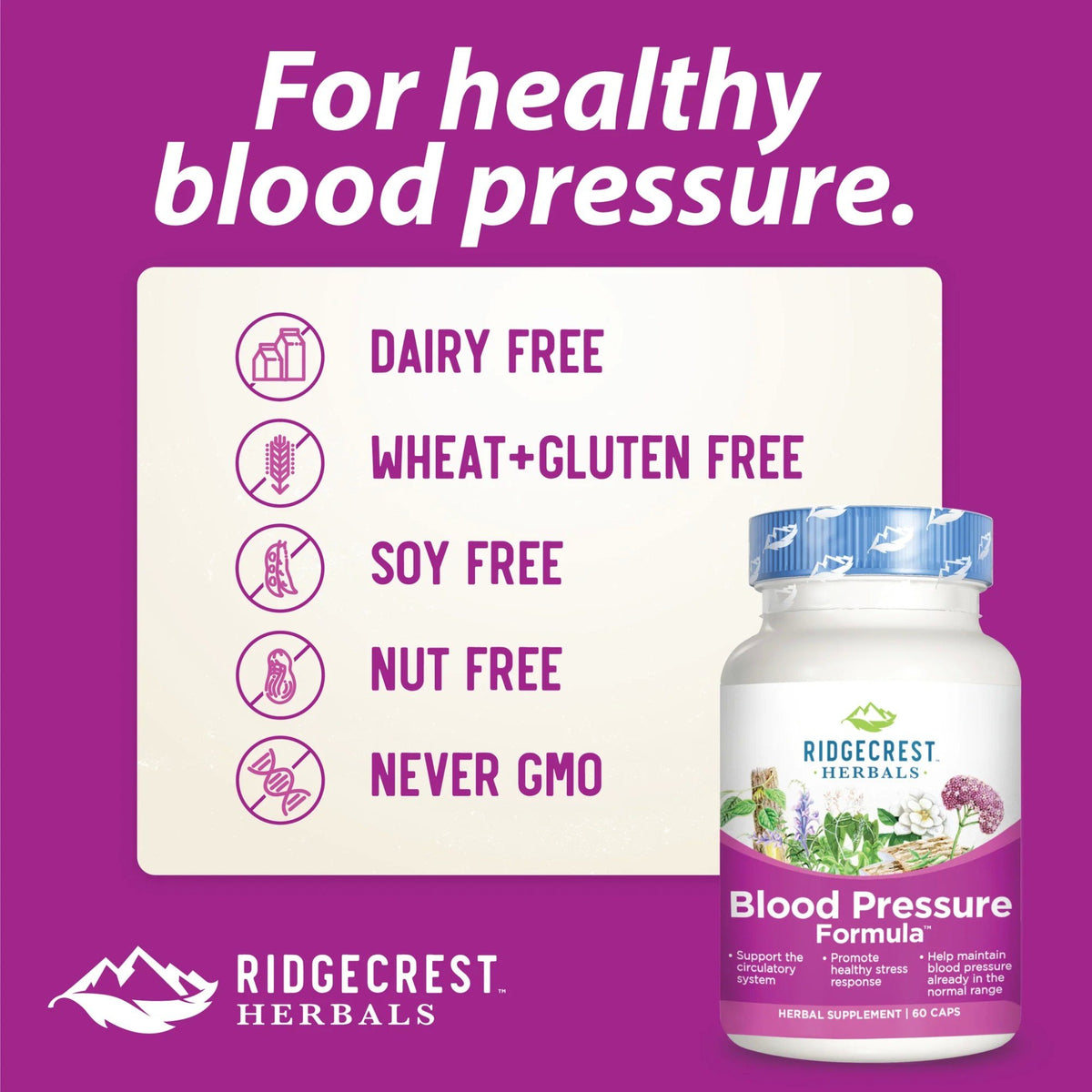 Ridgecrest Herbals Blood Pressure Formula 120 VegCap