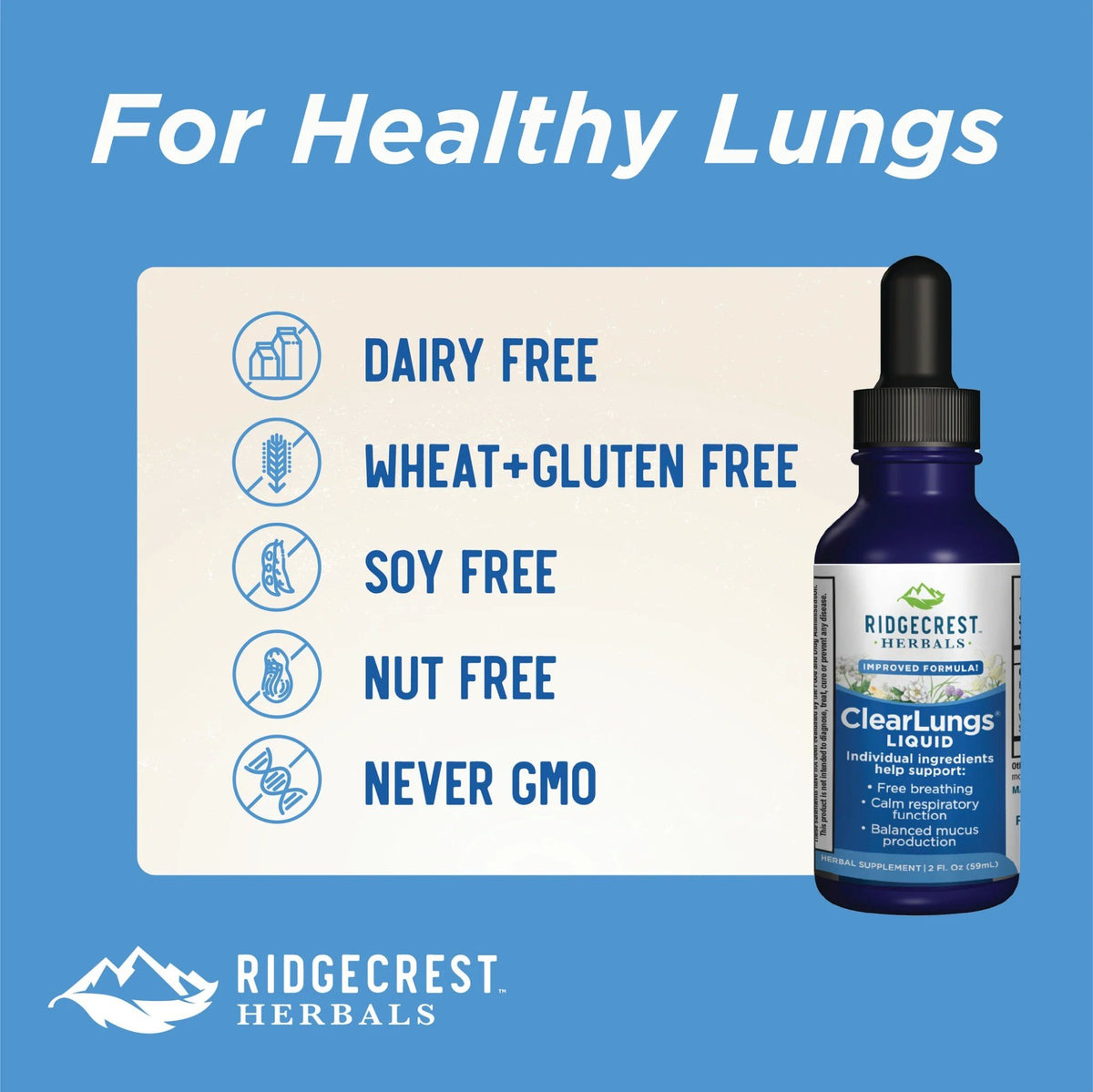 Ridgecrest Herbals ClearLungs Immune 2 oz Liquid