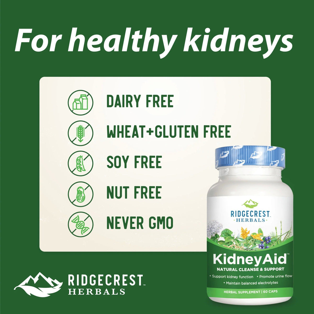 Ridgecrest Herbals Kidney Aid 60 Capsule