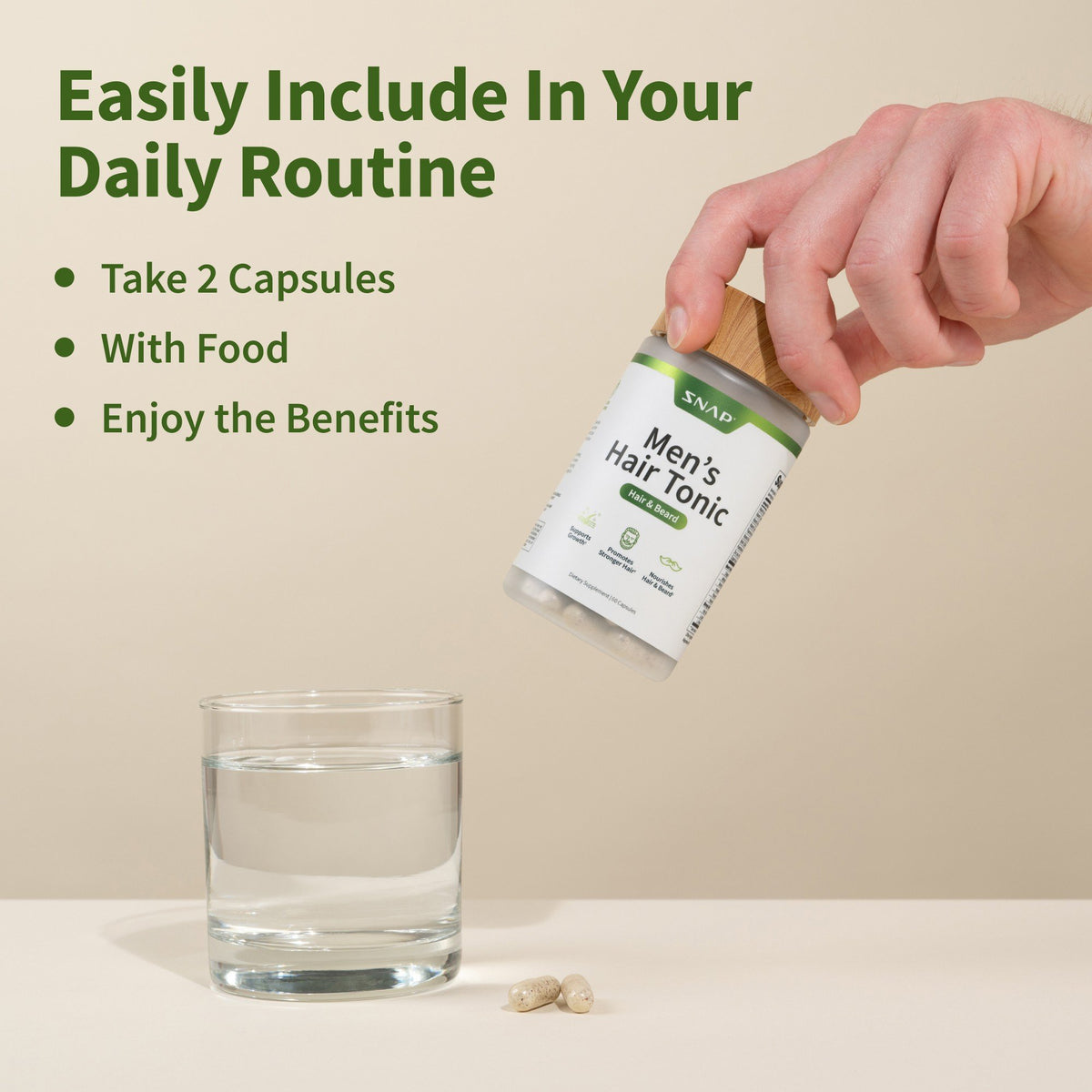 Snap Supplements Men's Hair Tonic - Hair & Beard 60 Capsule