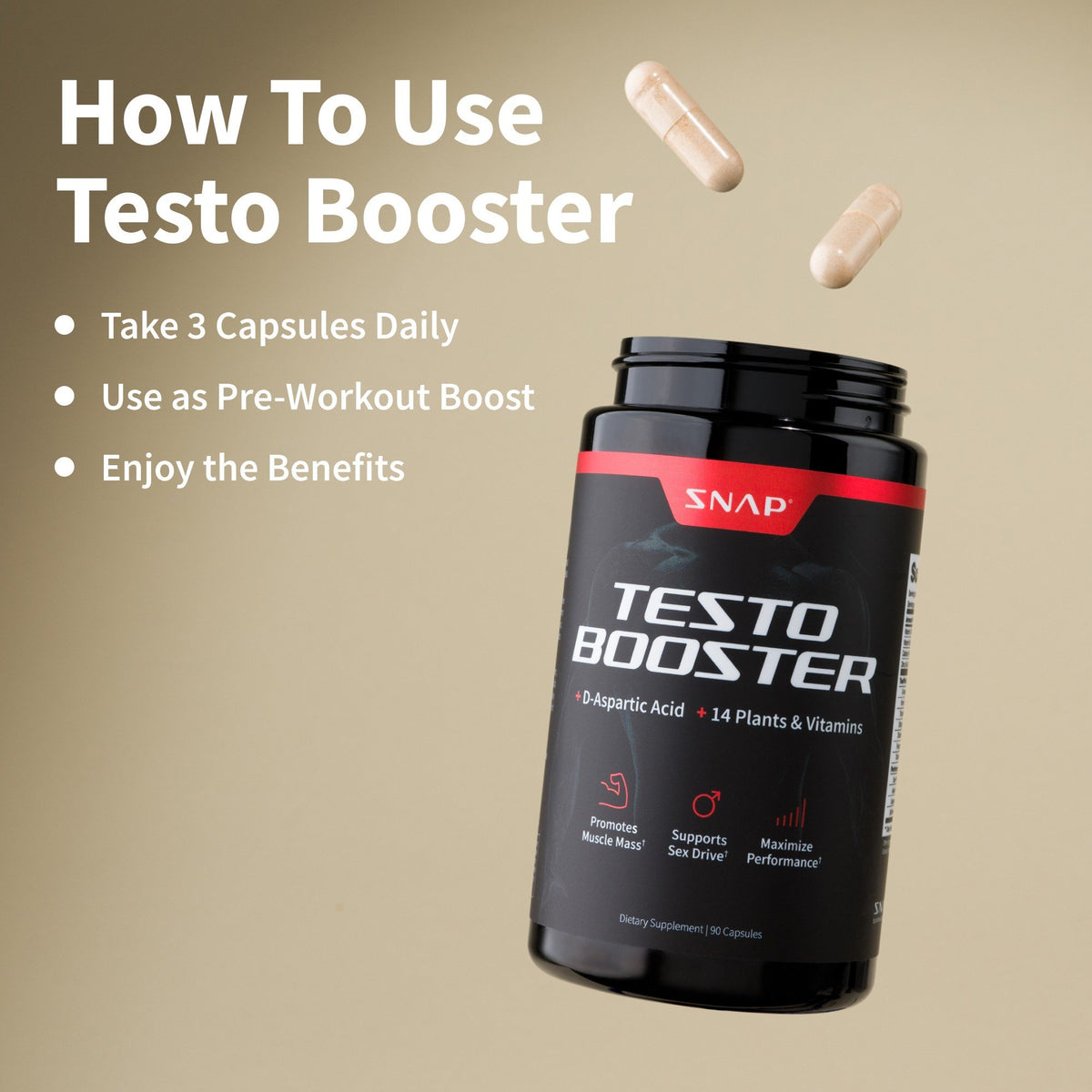 Snap Supplements Testo Booster 90 Capsule