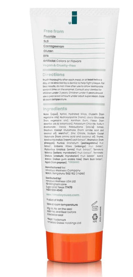 Himalaya Herbals Whitening+ Hydroxyapatite Toothpaste 4 oz Paste