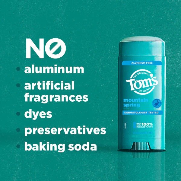 Tom's Of Maine Mountain Spring Aluminum Free Deodorant 3.25 oz Stick