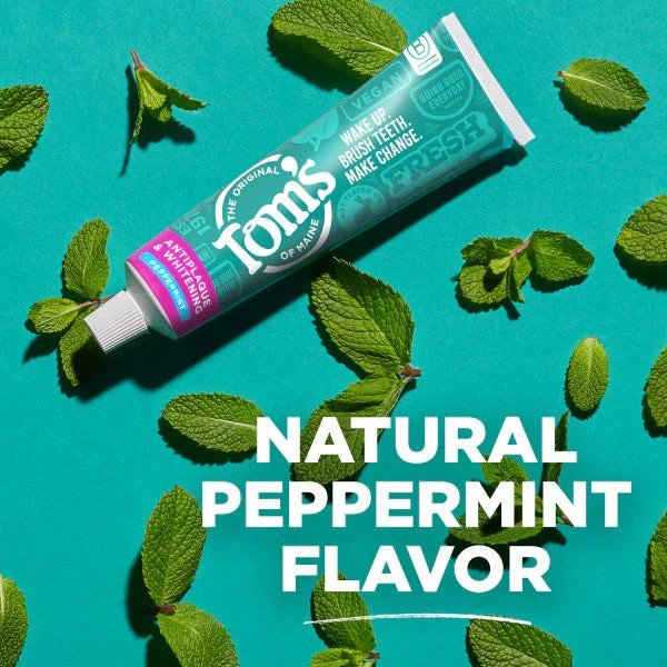 Tom's Of Maine Fluoride-Free Antiplaque & Whitening  Peppermint Toothpaste 2 Pack 4.5 oz Paste