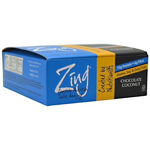 Zing Bars Zing Nutrition Bar-Dark Chocolate Coconut-Box 12 Bars Box