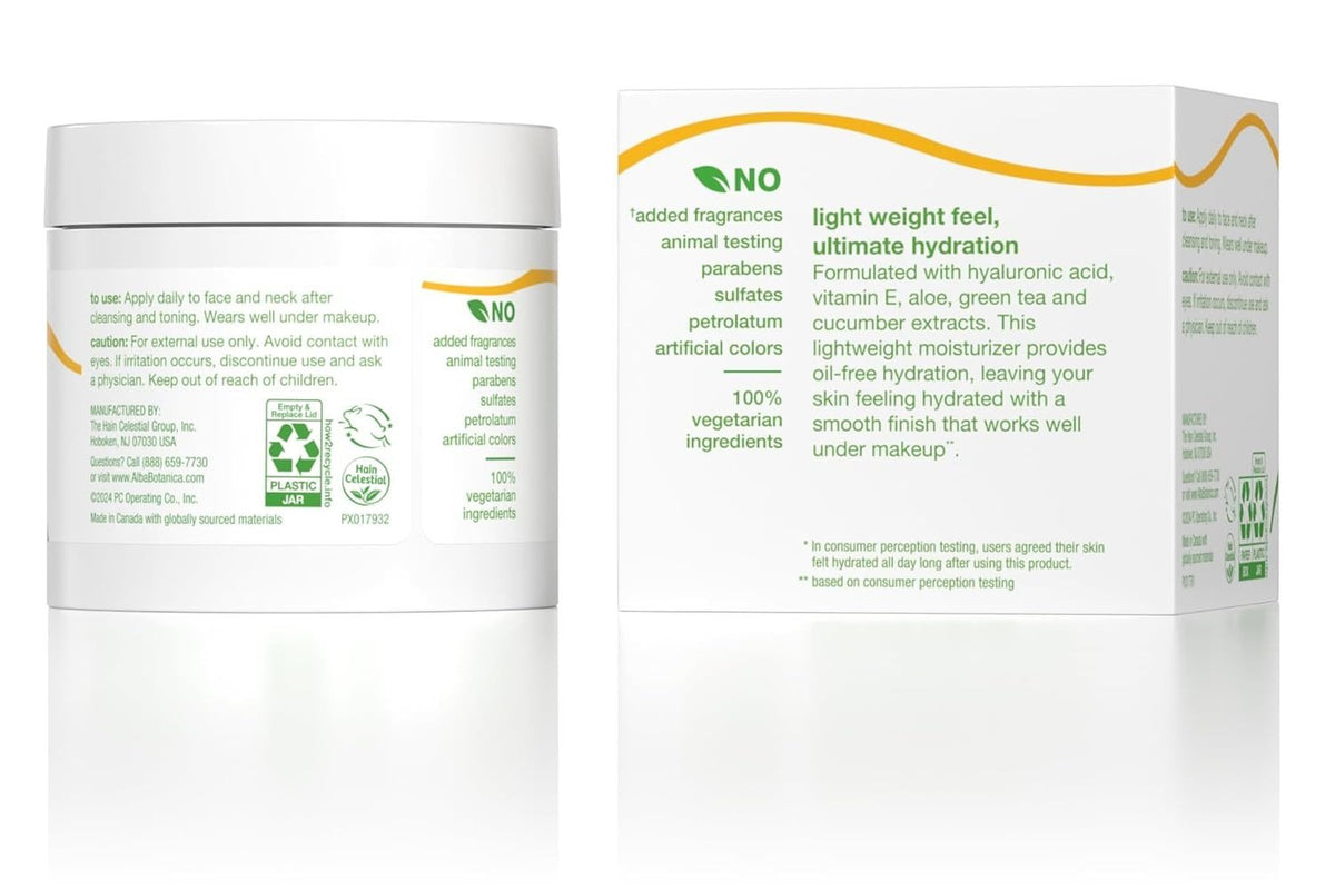 Alba Botanica Daily Oil-Free Hydrating Moisturizer 3 oz Cream