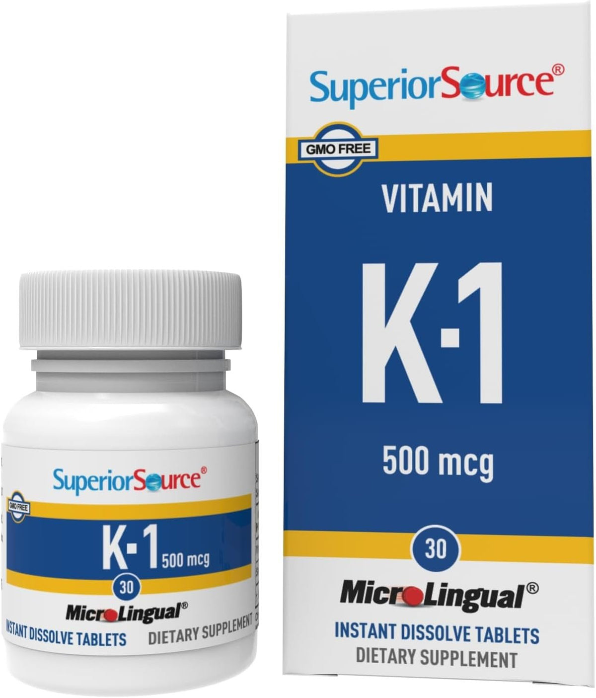 Superior Source Vitamin K1 500 mcg (Phytonadione) 30 Sublingual Tablet