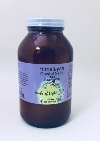 Herbs of Light Himalayan Crystal Salts-Amber Jar Fine 1.25 lbs Fine Salt