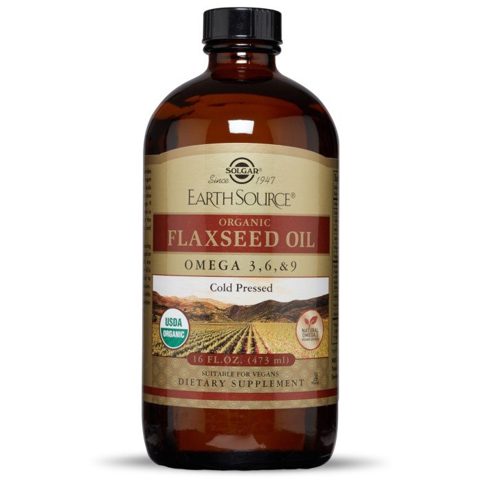 Solgar Earth Source Organic Flaxseed Oil 16 oz (473 ml) Liquid