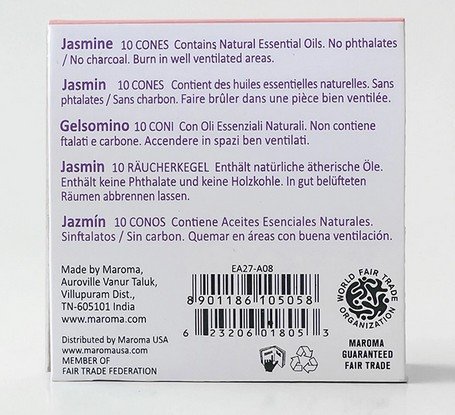 Maroma EDA Incense Cone Jasmine 10 Cone