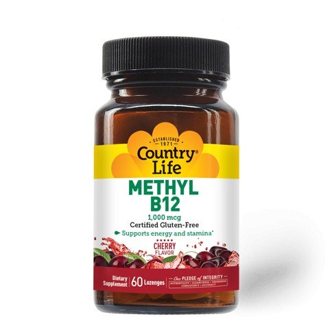 Country Life Methyl B-12 Lozenges 1,000 mcg-Certified Gluten-Free 60 Lozenge