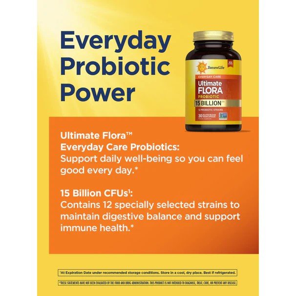 Renew Life Ultimate Flora Everyday Probiotic 15 Billion 30 VegCap