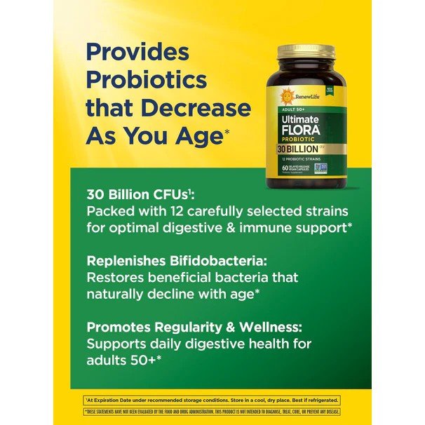 Renew Life Ultimate Flora Adult+ Probiotic 30 Billion 60 VegCap