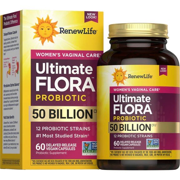 Renew Life Ultimate Flora Women's Vaginal Probiotic 50 Billion 60 VegCap
