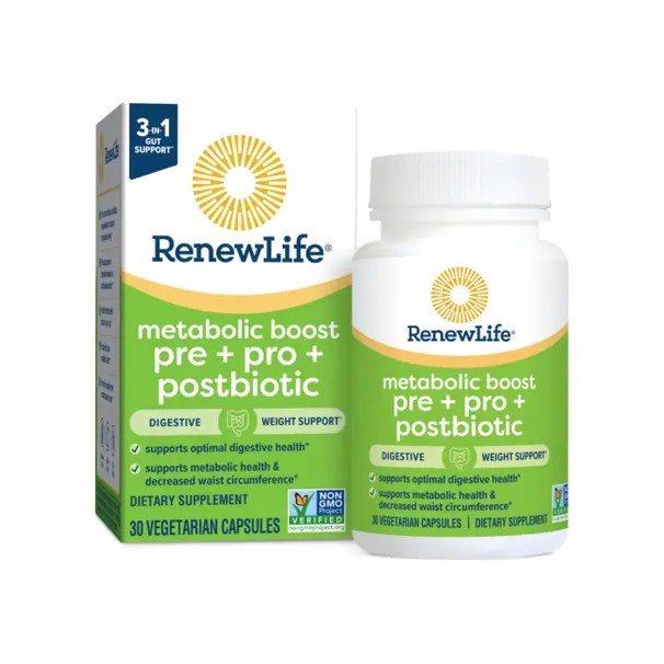 Renew Life Metabolic Boost Pre+Pro+Postbiotic 30 Capsule