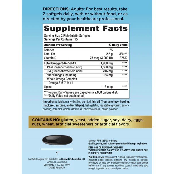 Renew Life Norwegian Gold Super Critical Omega 30 Softgel