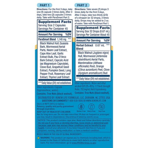 Renew Life PARASmart Cleanse 90 Liquid Capsule