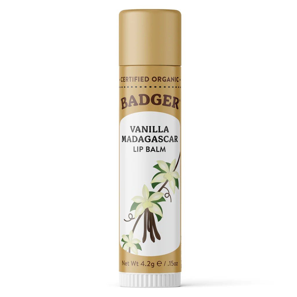 Badger Vanilla Madagascar Lip Balm .15 oz Stick