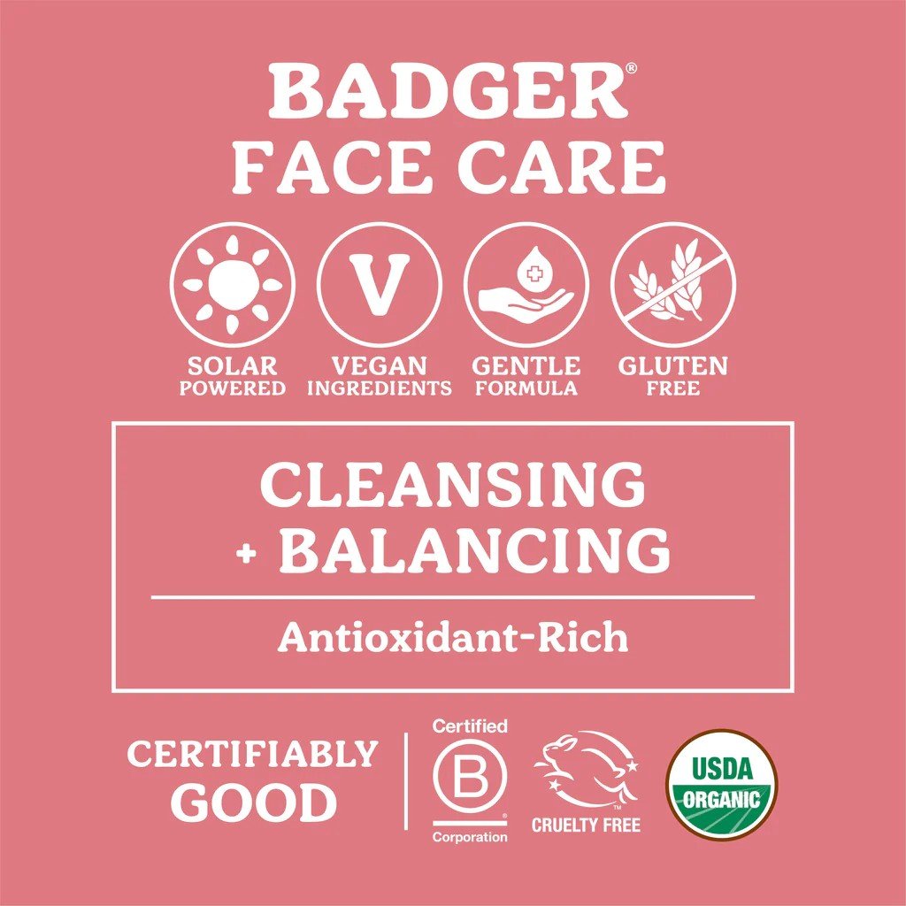 Badger Damascus Rose Face Cleansing Oil 2 oz Oil